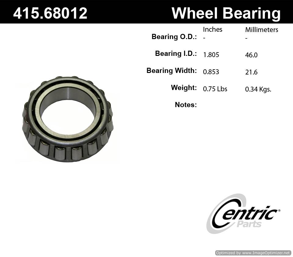 Centric 415.68012 Premium Taper Bearing 805890571810