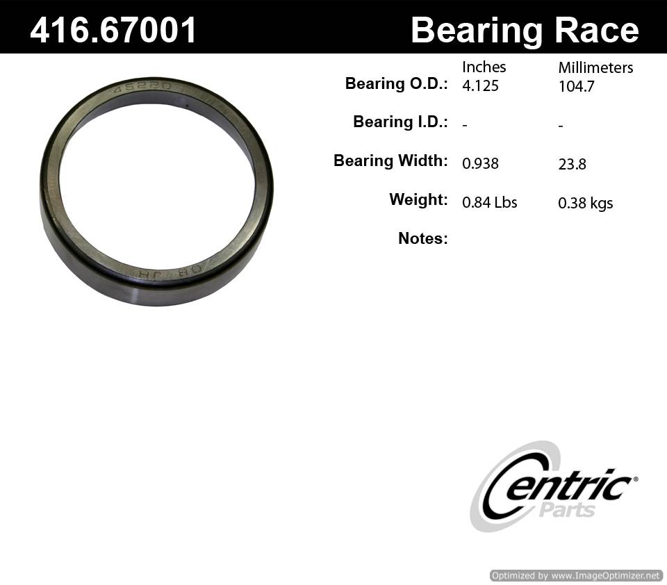 Centric 416.67001E Standard Bearing Race 805890603290
