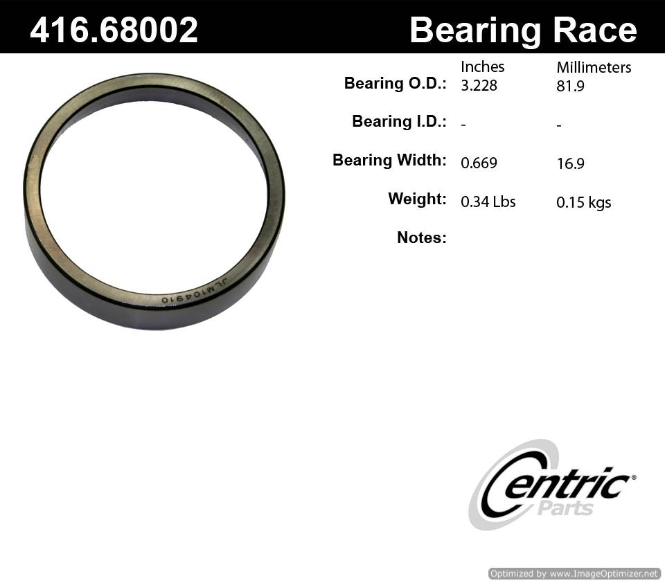 Centric 416.68002 Premium Bearing Race 805890572497