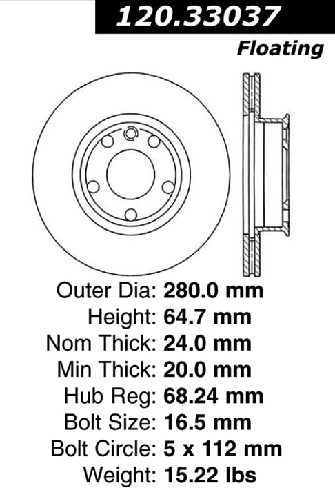 120.33037 Premium Brake Rotor 121.33037 805890030300