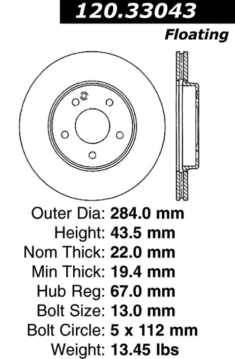 120.33043 Premium Brake Rotor 805890030355