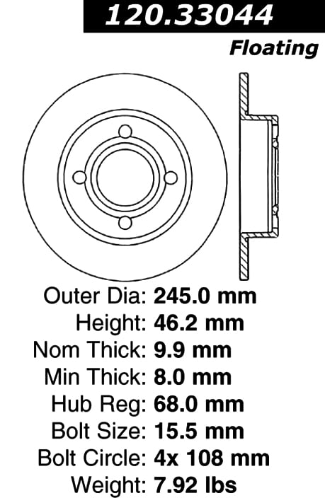 120.33044 Premium Brake Rotor 805890033486