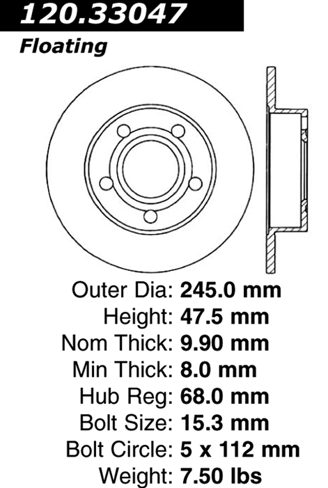 120.33047 Premium Brake Rotor 805890029212