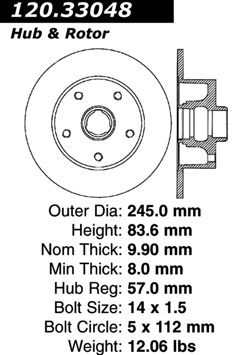 120.33048 Premium Brake Rotor 805890030379