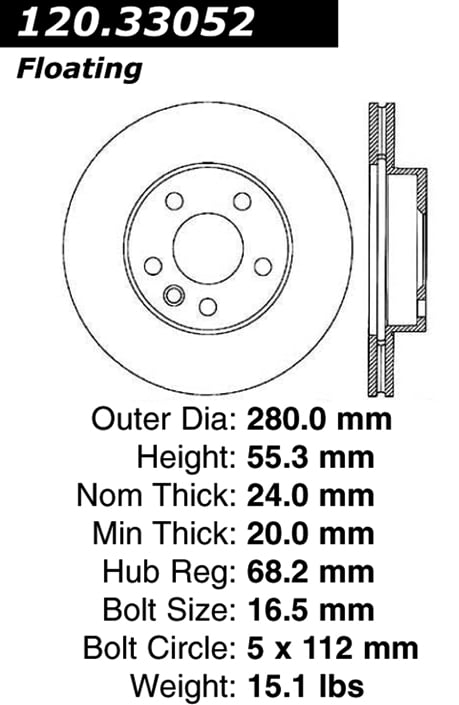 120.33052 Premium Brake Rotor 805890033523