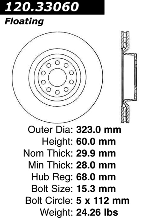 120.33060 Premium Brake Rotor 805890149538