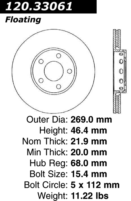 120.33061 Premium Brake Rotor 805890149521