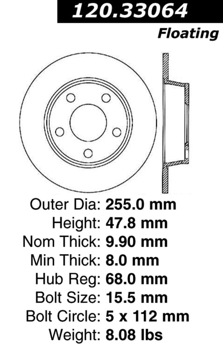 120.33064 Premium Brake Rotor 805890165958