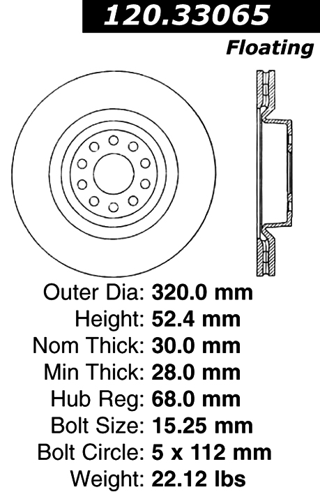 120.33065 Premium Brake Rotor 805890165965