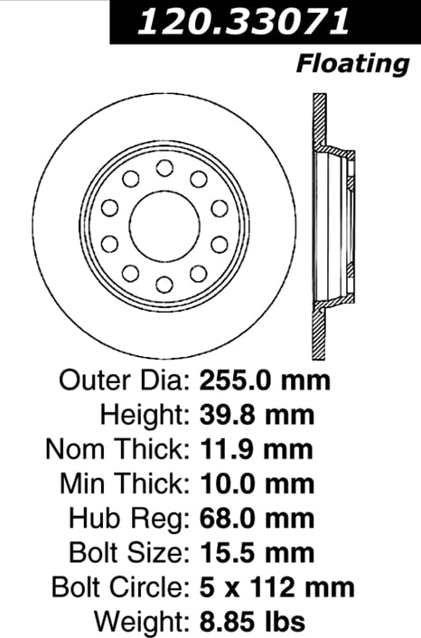 120.33071 Premium Brake Rotor 120.33108 805890157069