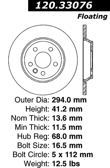 120.33076 Premium Brake Rotor 805890138440