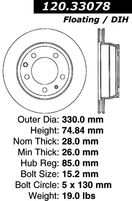 120.33078 Premium Brake Rotor 805890401407