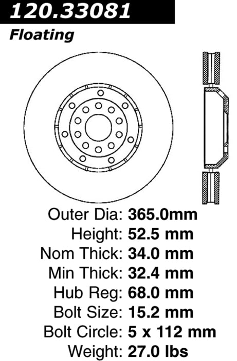 120.33081 Premium Brake Rotor 128.33081 805890208488