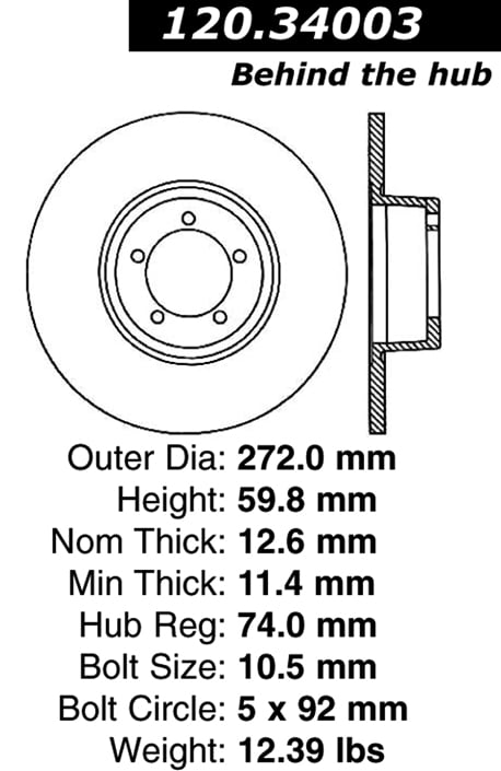 120.34003 Premium Brake Rotor 121.34003 805890030423