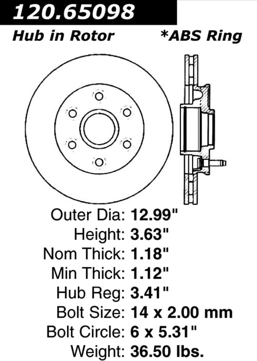 1 Premium Brake Rotor 1 Mibearings Llc