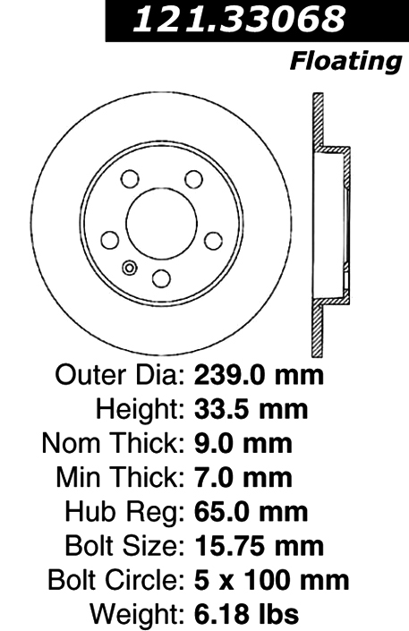 121.33068 Standard Brake Rotor 805890225911