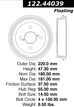 122.44039 Premium Brake Drum 805890017271