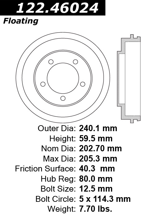 122.46024 Premium Brake Drum 805890437666