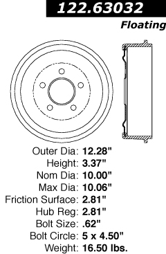 122.63032 Premium Brake Drum 805890038092