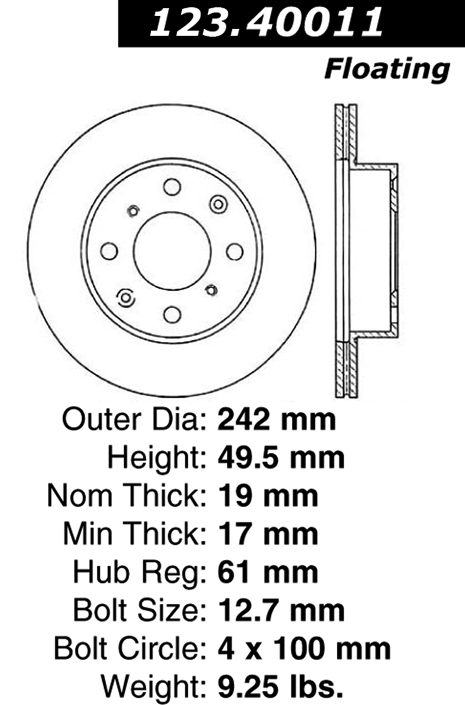 123.40011 Standard Brake Drum 805890051633