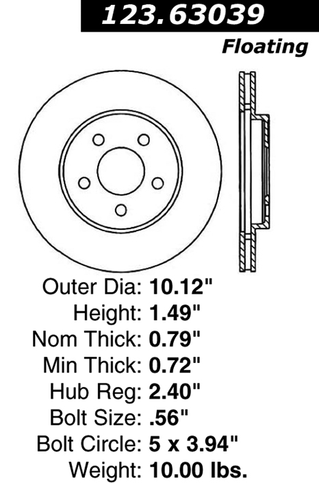 123.63039 Standard Brake Drum 122.63039 805890052647
