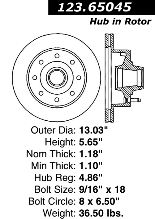 123.65045 Standard Brake Drum 805890241669 | MIBearings