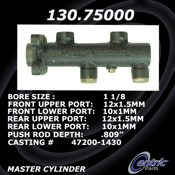 130.75000 Premium Brake Master Cyl 805890010401