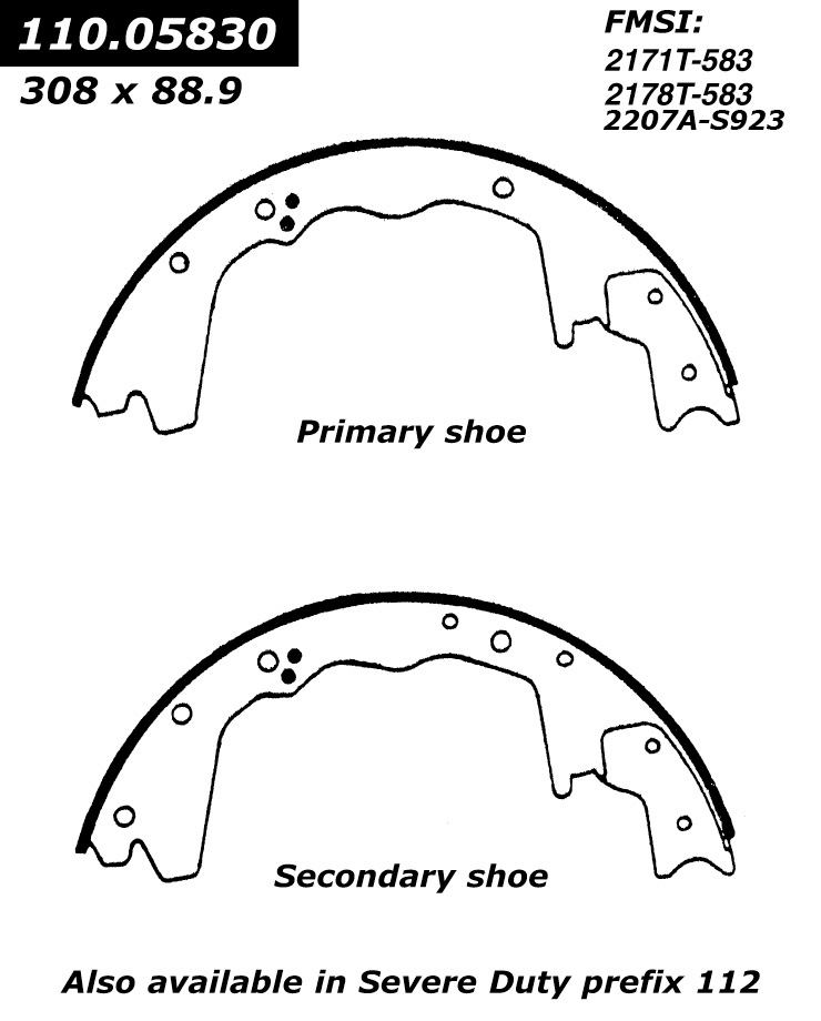 111.05830 Centric Brake Shoes 805890019169