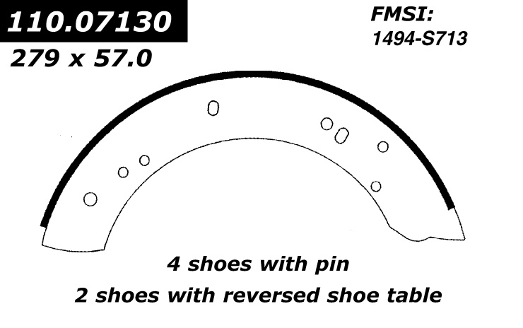 111.07130 Centric Brake Shoes 805890425953
