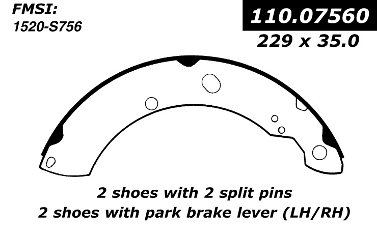 111.07560 Centric Brake Shoes 805890228035
